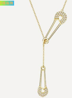 爆款S925纯银别针项链女 小众设计感气质流苏锁骨链 Pin necklace