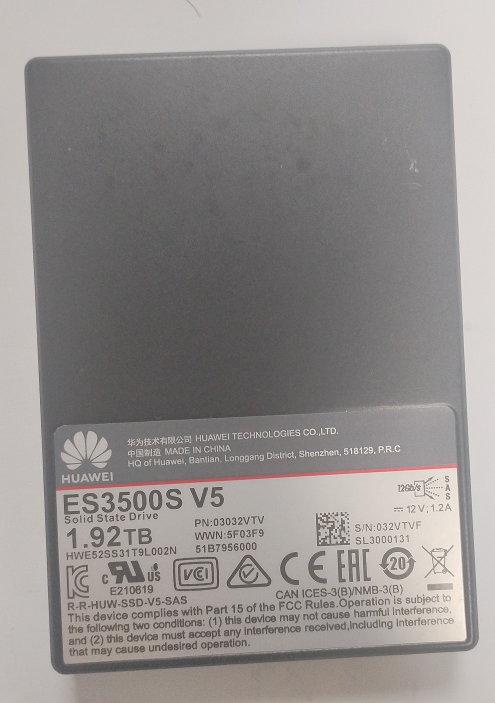 华为 ES3500S V5 1.92T HWE52SS31T9L002N 03032VTV SSD 512-图0