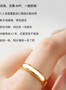 GIGENE光感紫外线检测戒指