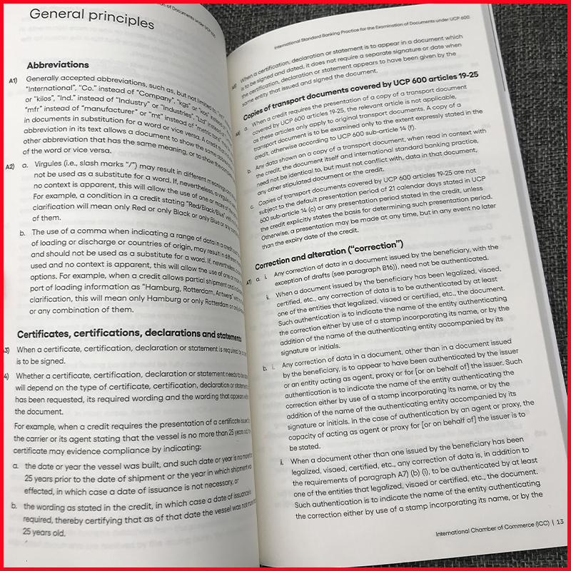 现货关于审核UCP600下单据的国际标准银行实务ISBP821 icc国际商会第821号出版物中国国际商会/国际商会中国国家委员会对外经贸-图1