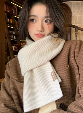 酒红色羊毛围巾女冬季韩系新款