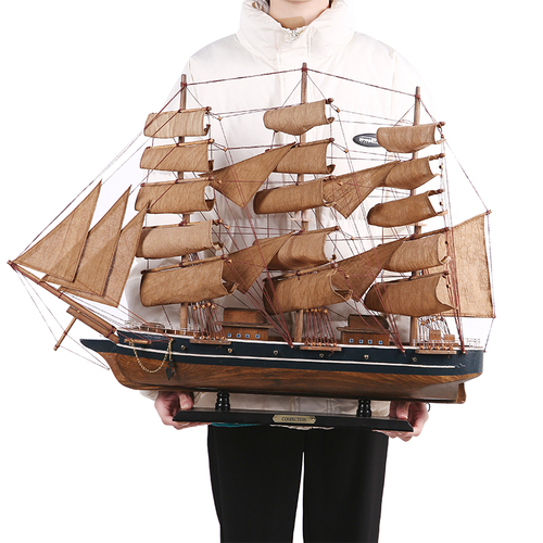 一帆风顺帆船摆件成品模型手工仿真木质工艺品北欧风格简约装饰品
