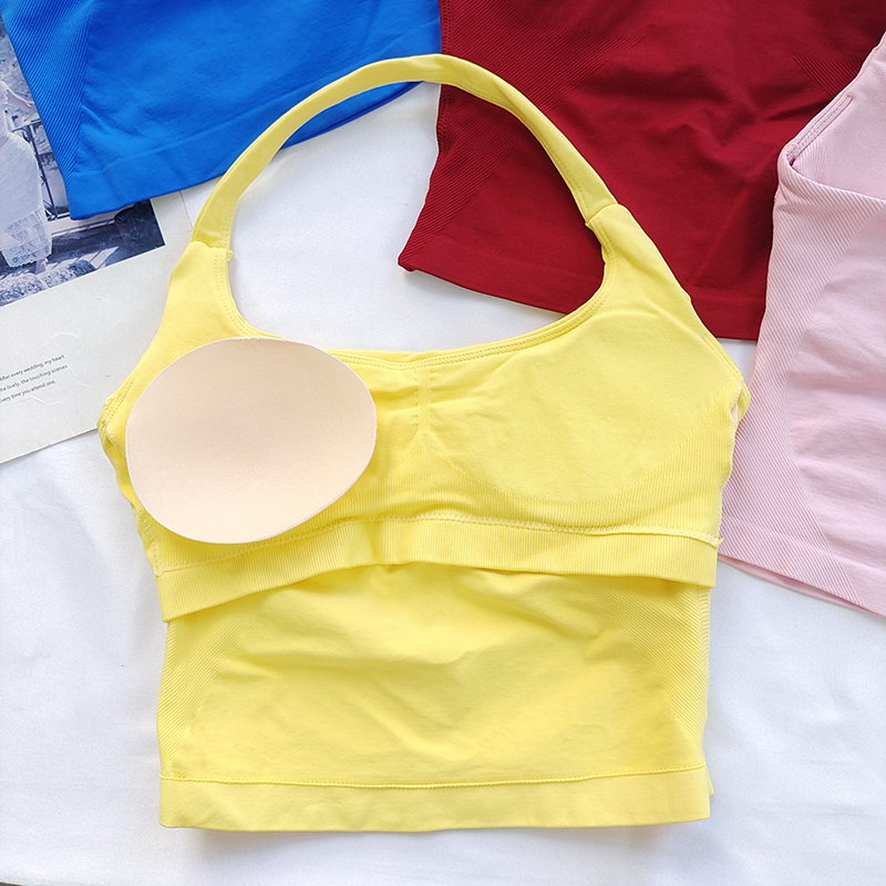 Imp**夏季新品!Df系列高强度露背带胸垫方领挂脖长款运动背心女 - 图0