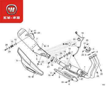 Wuyang Honda CB400X CB400F CBR400R exhaust fixing screw muffler ສ່ວນຫລັງ nut ຂອງແທ້