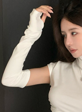 女秋棉穿指套袖防晒工厂直售