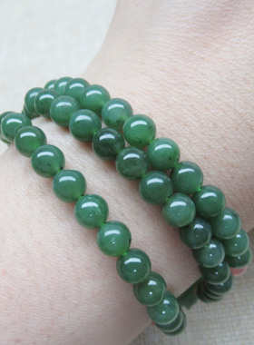 天然和田玉碧玉手链6mm