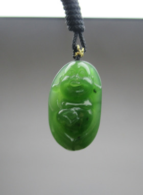 和田玉碧玉佛公吊坠女款