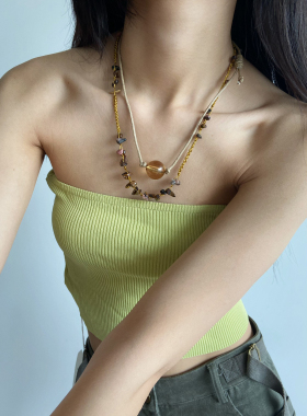 手工编织麻绳双层叠戴项链