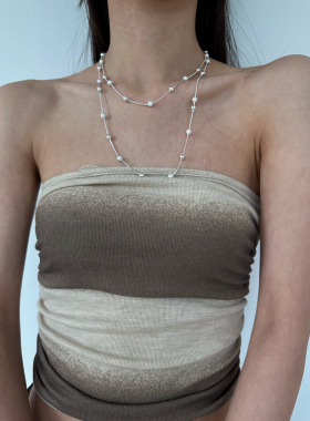 磨砂珠串多功能叠戴长项链