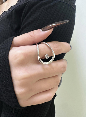 镂空开口调节食指戒atmshop简约