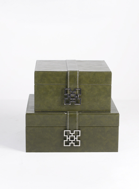 绿色样板房方形客厅饰品盒