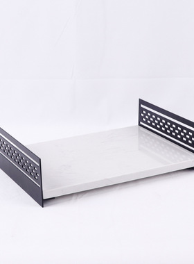 新中式金属轻奢大理石托盘摆件长方形饰品洗手台展示盘置物平盘子