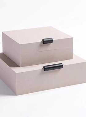 简约现代轻奢皮革首饰盒样板间售楼处衣帽间开放柜子卧室软装摆件