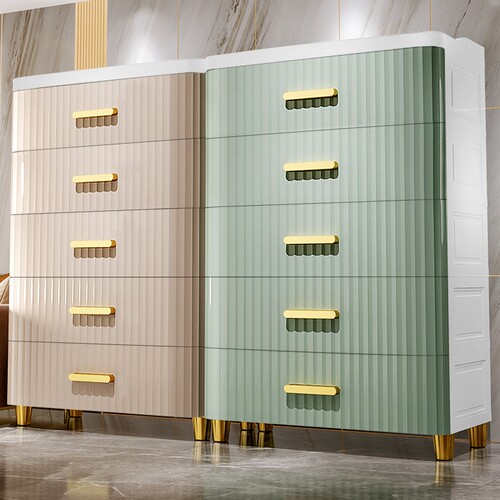 加厚收纳柜抽屉式家用多层置物柜玩具零食储物柜子日式卧室床头柜 - 图2