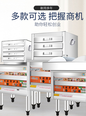 新品蒸包炉商用石磨肠粉机电热款河口拉肠粉全自动摆摊燃气馒头机