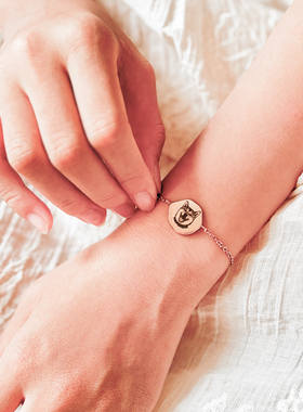 定制宠物猫狗图案钛钢手链