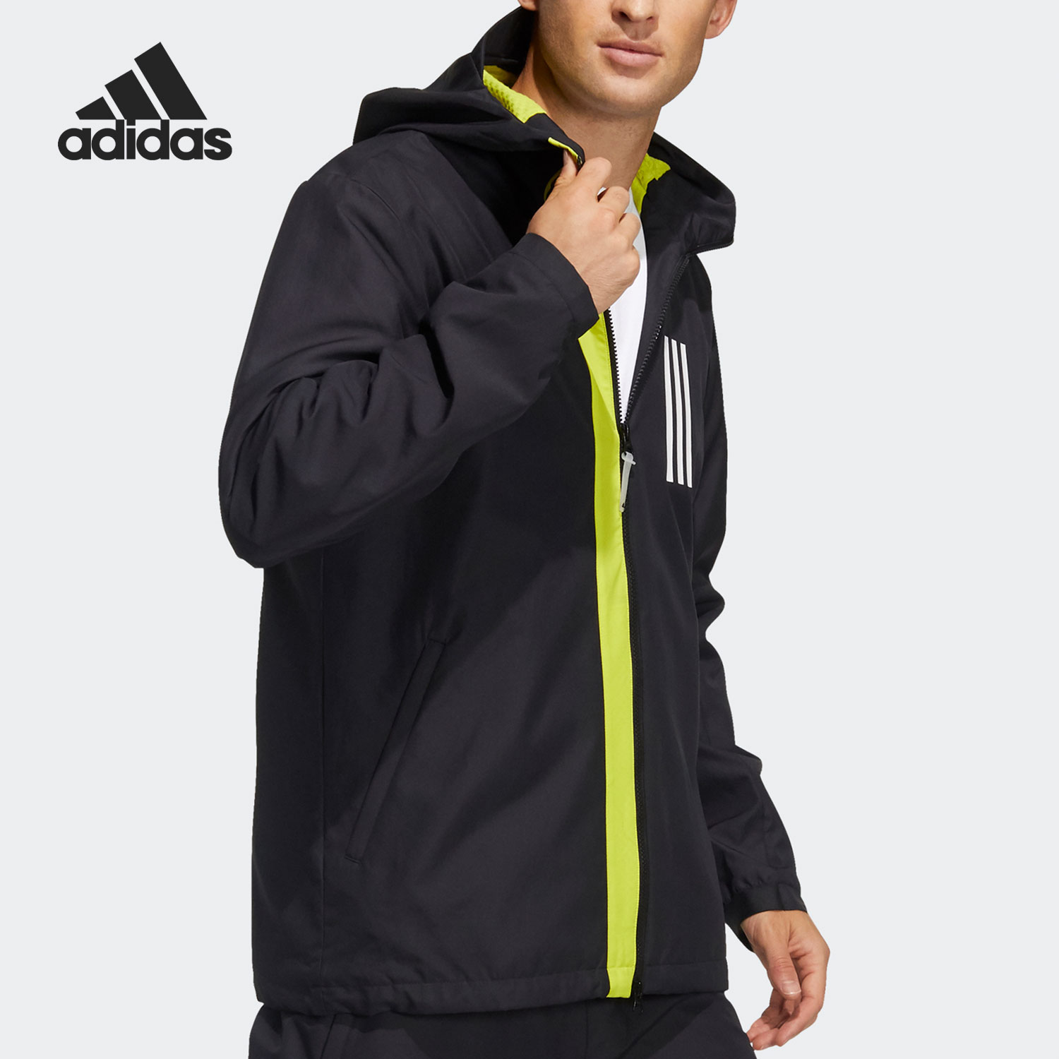 Adidas/阿迪达斯正品春季新款男子运动户外休闲连帽夹克 GL8693 - 图0