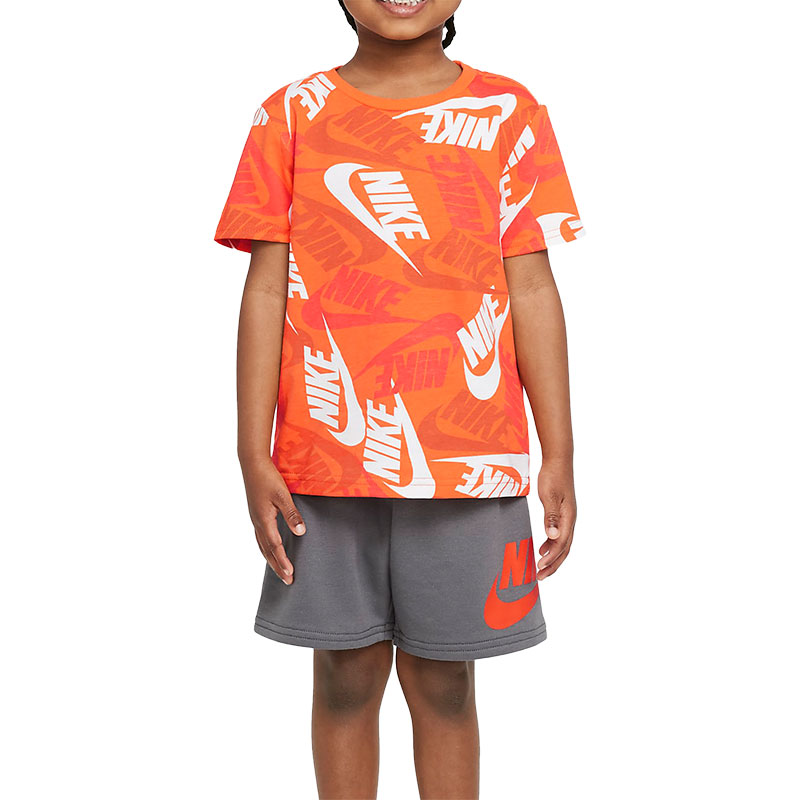 Nike/耐克正品夏季婴童舒适针织透气T恤短裤套装 DM3771-084 - 图3
