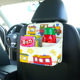 한국어 버전의 카시트 백백, 손을 잡고 있는 만화 부엉이, 병, 음료수, 컵 홀더, 뒷좌석에 휴대폰 고정 보관함