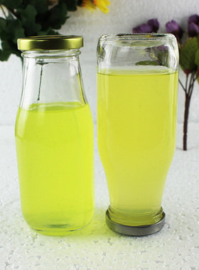 玻璃饮料瓶 酸奶瓶 泡茶杯 奶茶玻璃瓶 果汁瓶 泡茶瓶带盖300ml