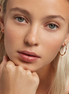 PDPAOLA纯银小众女18K金耳圈耳环