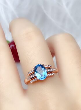 纯银镀18k白金女戒