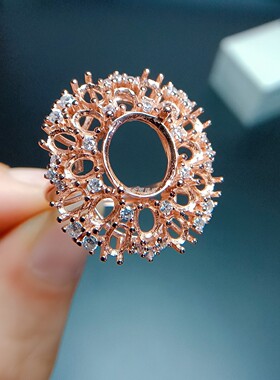 椭圆形8*10/3*4mmS925银戒指