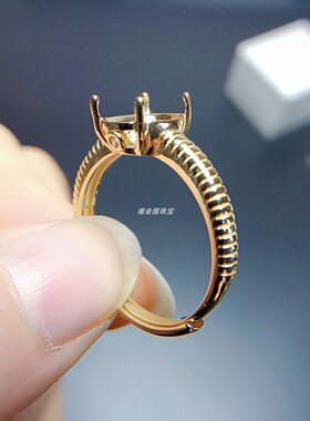 S925银麻花款戒指椭圆形7*9mm