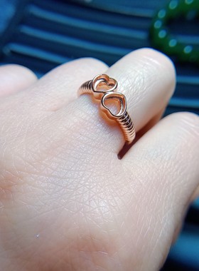 女925银空托戒指心形5*5