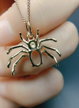 蜘蛛S925银吊坠空托椭圆5*7mm