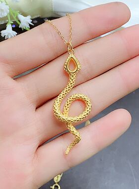 S925银蛇空托包镶水滴4*6mm