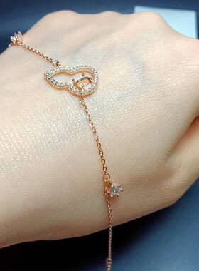 S925纯银手链4*5mm葫芦