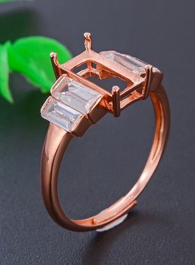 精工纯银镀18k白金女戒