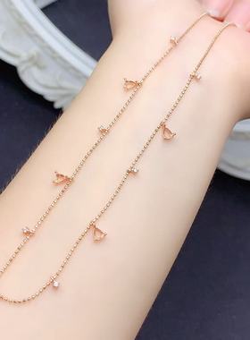 精美时尚S925银链牌 空托 水滴形 3*4mm 女生 镀白金玫瑰金黄金色