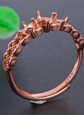 精工纯银镀18k白金女戒