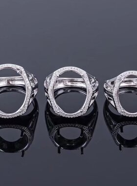 纯银镀18k白金男戒