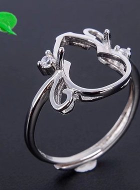 精工葫芦纯银镀18k白金女戒