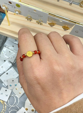 2024年新款碧玺迷你七彩珠淡水珍珠串珠时尚编织颜值古风小众戒指