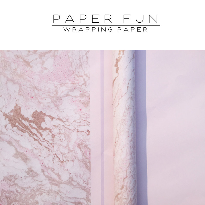 PaperFun粉灰撞色抽象纹理几何礼品纸包书纸礼物ins包装纸少女心_虎窝淘