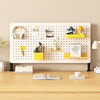 Desktop perforated board can be lifted and lowered for multi-functional storage
