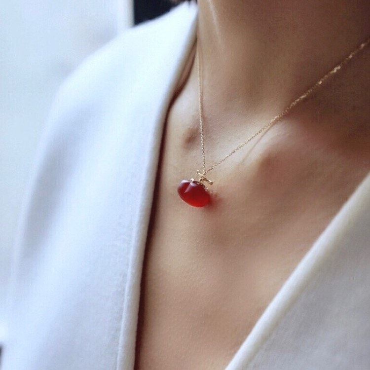 su live素原心想柿成女9k金项链 sulive项链