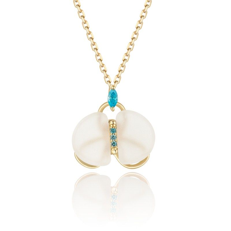 su live素原9k金玛瑙女镶嵌锁骨链 sulive项链