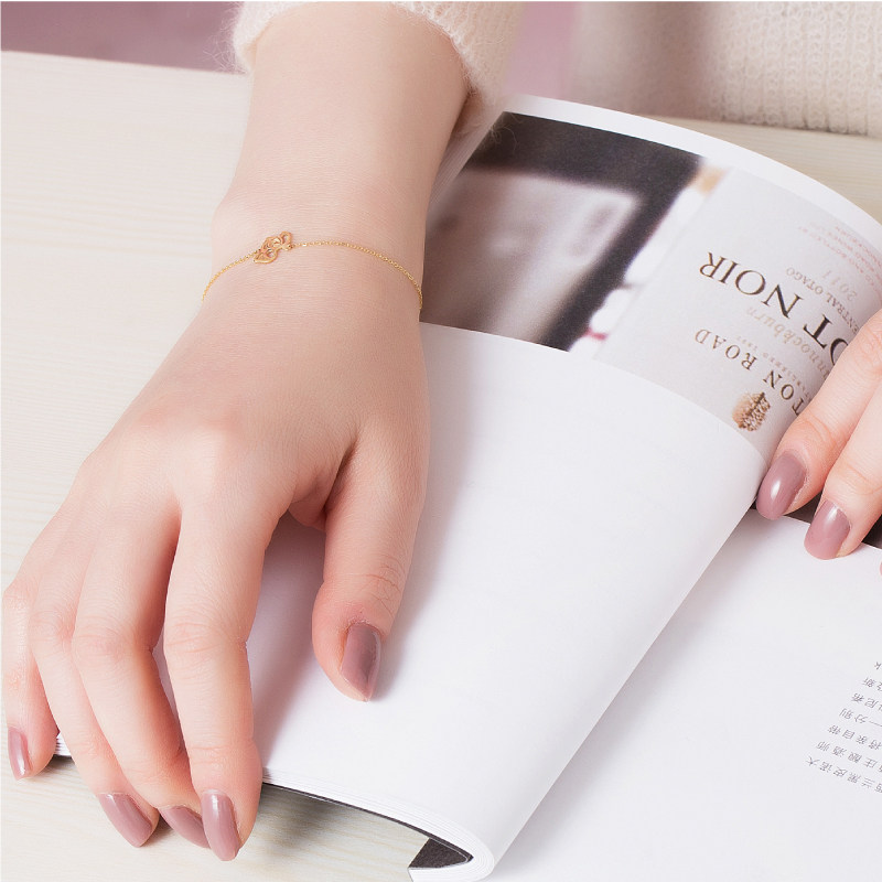 su live素原18k金细女小狗手链 sulive手链