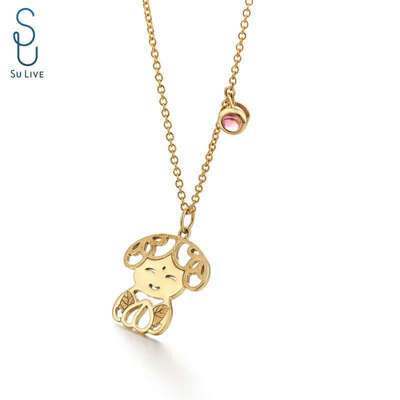 su live14k金阿喜项链饰品首饰项坠 sulive项链