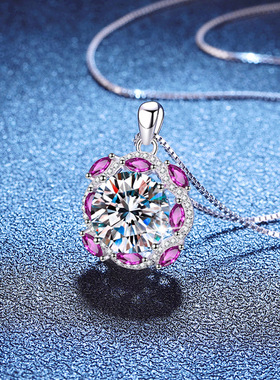 10克拉莫桑石s925纯银项链高级感鸽子蛋吊坠莫桑钻石项链女