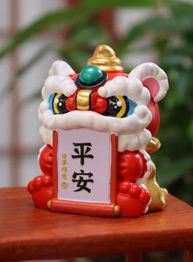 桌面摆件树脂醒狮摆件家居装饰