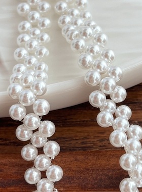 国风复古冷白正圆强光编织仿澳白珍珠项链晚装链