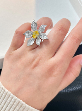 人造黄钻钻石戒指设计款