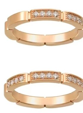 【专柜同款】CNC银厚镀金签名猎豹戒指潮流多节镶钻猎豹情侣对戒