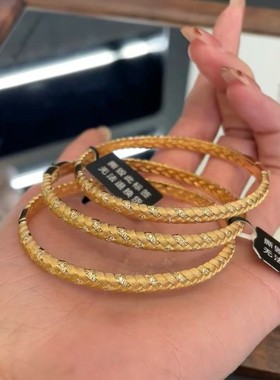 意大利拉丝轻奢金色麦穗编织手镯锆石镶嵌拉丝工艺设计感精致高级